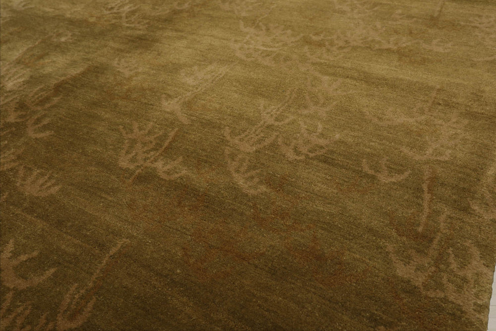 4x6 Lime Tone on Tone, , Color Hand Knotted 100% Wool Transitional Oriental Rug