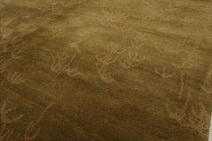 4x6 Lime Tone on Tone, , Color Hand Knotted 100% Wool Transitional Oriental Rug