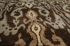 8x10 Brown, Slate, Ivory Color Hand Knotted 100% Wool Transitional Oriental Rug