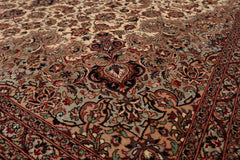 Knotted Rug Ivory Black Hand Knotted 8'x10' Pak Persian Tabriz Traditional 100% Wool Oriental Area Rug