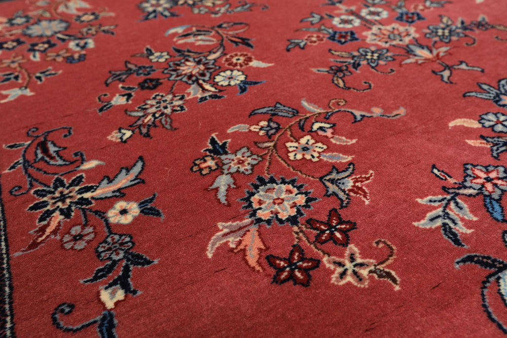 4x6 Rose, Ivory, Aqua Color Hand Knotted Pak Persian New Zealand Wool Traditional Oriental Rug