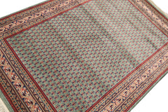 4x6 Sage, Rose, Blush Color Hand Knotted Wool Traditional Oriental Rug