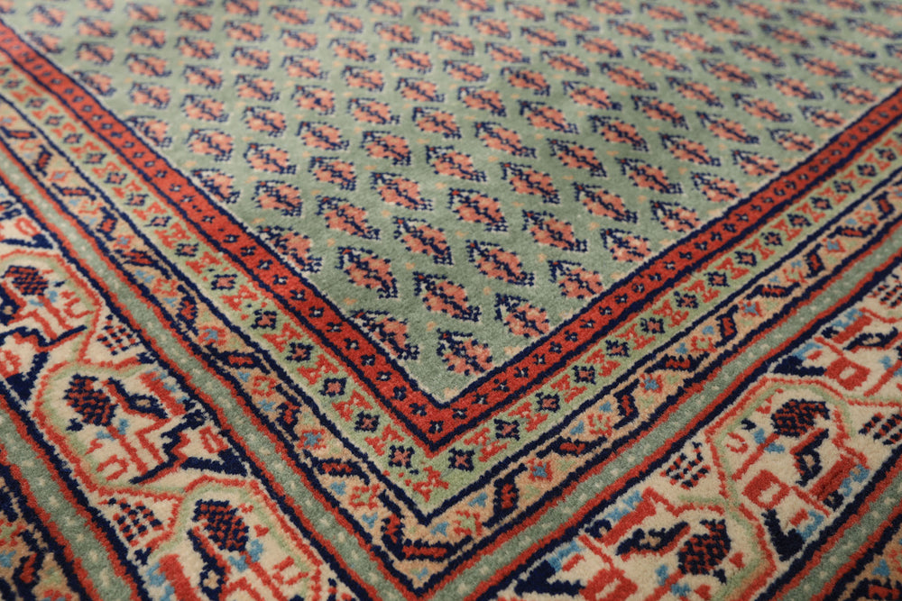 4x6 Sage, Rose, Blush Color Hand Knotted Wool Traditional Oriental Rug
