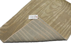 Knotted Rug Gray Green Hand Knotted 2'x3' Modern Contemporary Tibetan Wool and Silk Oriental Area Rug