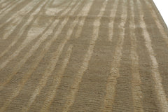 Knotted Rug Gray Green Hand Knotted 2'x3' Modern Contemporary Tibetan Wool and Silk Oriental Area Rug