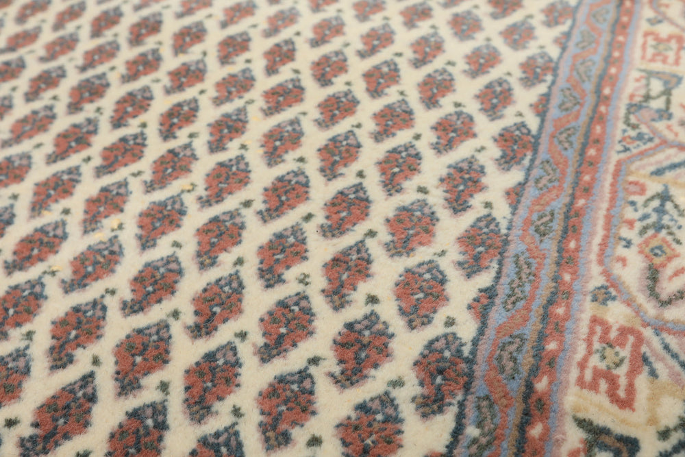 3x5 Ivory, Rose, Blue Color Hand Knotted Wool Traditional Oriental Rug