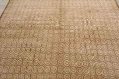 6x9 Beige, Tan, Green Color Hand Knotted 100% Wool Contemporary Oriental Rug