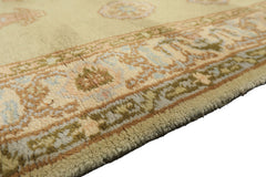 4x6 Sage, Beige, Rose Color Hand Knotted French Aubusson Wool Traditional Oriental Rug