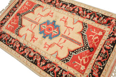 3x5 Light Peach, Coral, Aqua Color Hand Knotted Turkish Kula Wool Traditional Oriental Rug