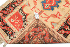 3x5 Light Peach, Coral, Aqua Color Hand Knotted Turkish Kula Wool Traditional Oriental Rug