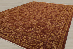 6x9 Brown, Tan, Gold Color Hand Knotted 100% Wool Traditional Oriental Rug