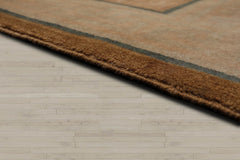 6x9 Beige, Peach, Teal Color Hand Knotted 100% Wool Traditional Oriental Rug