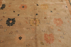 6x9 Beige, Peach, Teal Color Hand Knotted 100% Wool Traditional Oriental Rug
