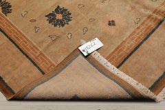 6x9 Beige, Peach, Teal Color Hand Knotted 100% Wool Traditional Oriental Rug