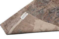 Knotted Rug Gray Taupe Hand Knotted 2'x3' Tibetan Transitional Wool and Silk Oriental Area Rug