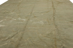 Knotted Rug Moss Tone on Tone Hand Knotted 9'x12' Modern Contemporary Tibetan 100% Wool Oriental Area Rug