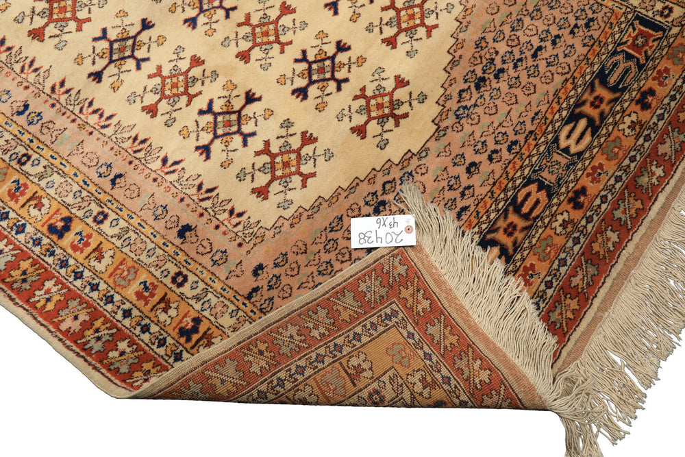 4x6 Beige, Burnt Orange, Gold Color Hand Knotted Turkish Kula Wool Traditional Oriental Rug