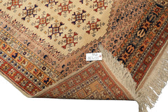 4x6 Beige, Burnt Orange, Gold Color Hand Knotted Turkish Kula Wool Traditional Oriental Rug