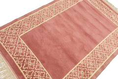 4x6 Blush, Ivory, Color Hand Knotted Indo Tibetan Wool Transitional Oriental Rug