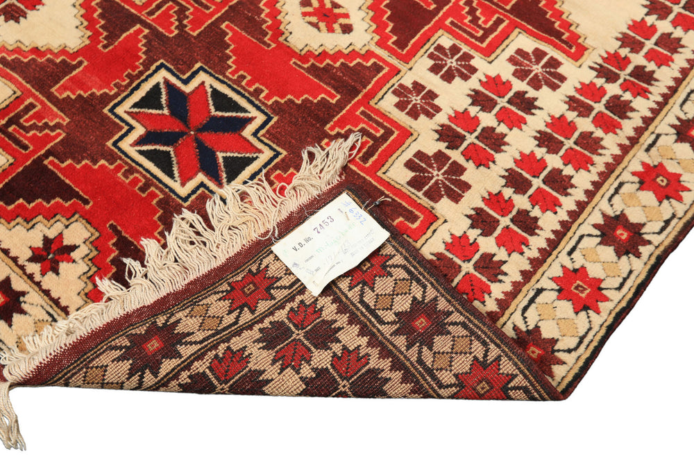 4x6 Ivory, Red, Maroon Color Hand Knotted Turkish Kula Wool Traditional Oriental Rug