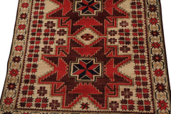 4x6 Ivory, Red, Maroon Color Hand Knotted Turkish Kula Wool Traditional Oriental Rug