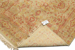 4x6 Mint, Gold, Rose Color Hand Knotted Indo Oushak Wool Traditional Oriental Rug