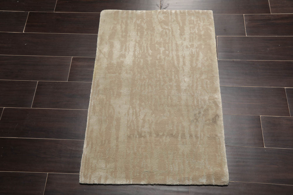 2x3 Tone on Tone Gray, , Color Hand Knotted Wool & Silk Modern Oriental Rug