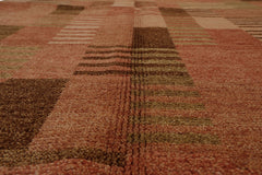 Knotted Rug Rose Beige Hand Knotted 4'x6' Michaelian and Kohlberg Modern Contemporary Tibetan 100% Wool Oriental Area Rug