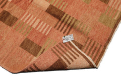 Knotted Rug Rose Beige Hand Knotted 4'x6' Michaelian and Kohlberg Modern Contemporary Tibetan 100% Wool Oriental Area Rug