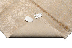 Knotted Rug Ivory Gray Hand Knotted 4'x6' Tibetan Modern Contemporary 100% Wool Oriental Area Rug