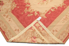 6x9 Fuschsia, Beige, Mint Color Hand Knotted French Aubusson Needlepoint Wool Traditional Oriental Rug