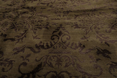 Knotted Rug Moss Graphite Hand Knotted 9'x12' Mark Phillips Damask Contemporary Tibetan 100% Wool Oriental Area Rug