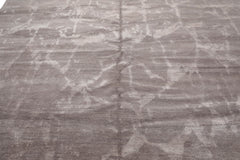 Knotted Rug Tone on Tone Taupe Hand Knotted 10'x14' Tibetan Modern Contemporary Wool and Silk Oriental Area Rug