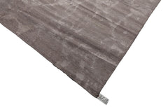 Knotted Rug Tone on Tone Taupe Hand Knotted 10'x14' Tibetan Modern Contemporary Wool and Silk Oriental Area Rug