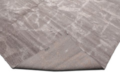Knotted Rug Tone on Tone Taupe Hand Knotted 10'x14' Tibetan Modern Contemporary Wool and Silk Oriental Area Rug