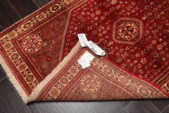 3x5 Ruby, Brown, Beige Color Hand Knotted Abadeh 100% Wool Traditional Oriental Rug