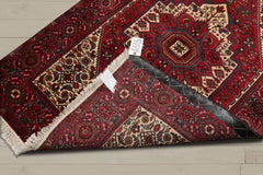 3x5 Red, Ivory, Blue Color Hand Knotted Bidjar 100% Wool Traditional Oriental Rug
