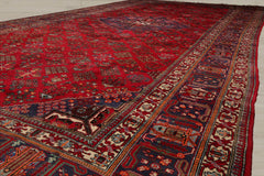 Palace Red, Indigo, Beige Color Hand Knotted 100% Wool Traditional Oriental Rug