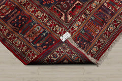 Palace Red, Indigo, Beige Color Hand Knotted 100% Wool Traditional Oriental Rug
