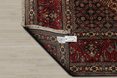 10x14 Midnight Blue, Coral, Ivory Color Hand Knotted Bidjar 100% Wool Traditional Oriental Rug