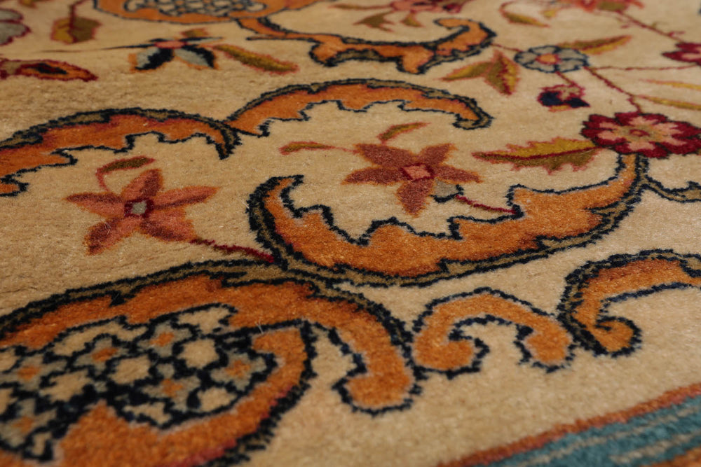 Palace Burgundy, Beige, Moss Color Hand Knotted Tabriz 100% Wool Traditional Oriental Rug