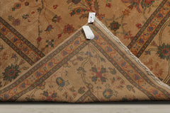 12x18 Tan, Beige, Teal Color Hand Knotted 100% Wool Traditional Oriental Rug