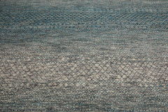 8x10 Cream, Aqua, Gray Color Hand Knotted 100% Wool Modern Oriental Rug