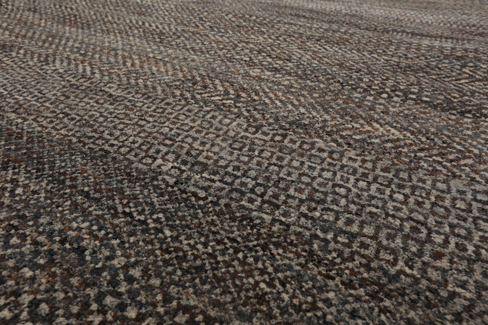 8x10 Ivory, Gray, Brown Color Hand Knotted 100% Wool Modern Oriental Rug