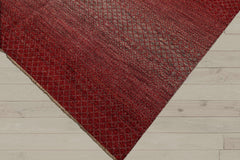 8x10 Red, Gray, Beige Color Hand Knotted 100% Wool Modern Oriental Rug