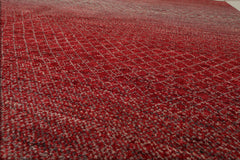 8x10 Red, Gray, Beige Color Hand Knotted 100% Wool Modern Oriental Rug
