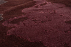 9x12 Chocolate, Aubergine, Graphite Color Hand Knotted Wool & Silk Transitional Oriental Rug