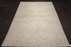 10x14 Gray, Beige, Slate Color Hand Knotted Oushak 100% Wool Transitional Oriental Rug