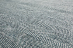 Multi Size Gray Blue White Color Hand Knotted Wool & Silk Modern Oriental Rug