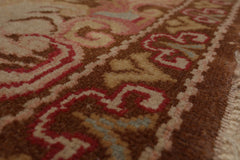 9x13 Brown, Beige, Rose Color Hand Knotted Turkish Oushak 100% Wool Traditional Oriental Rug